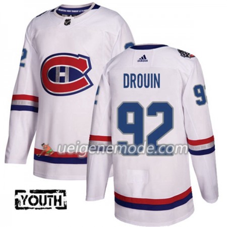 Kinder Eishockey Montreal Canadiens Trikot Jonathan Drouin 92 Adidas 2017-2018 White 2017 100 Classic Authentic